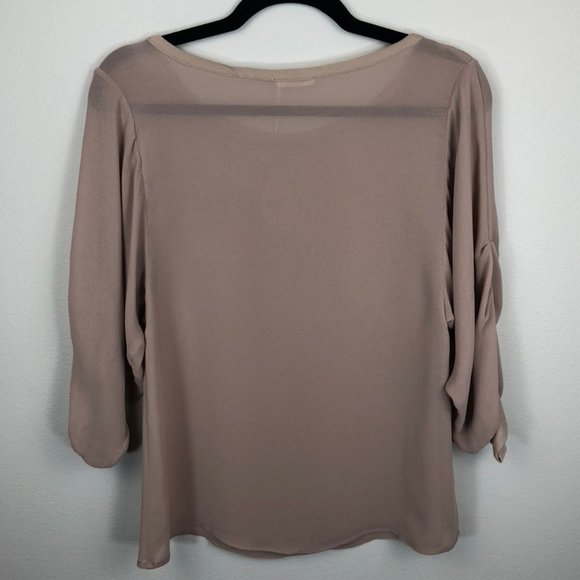AG Adriano Goldschmied Gathered Sleeve Crepe Top - Picture 4 of 8